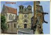 Carte postale côté Nord et façade de l'église prieurale.
