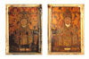 Carte postale armoire aux reliques, portraits des saints abbés Mayeul et Odilon.