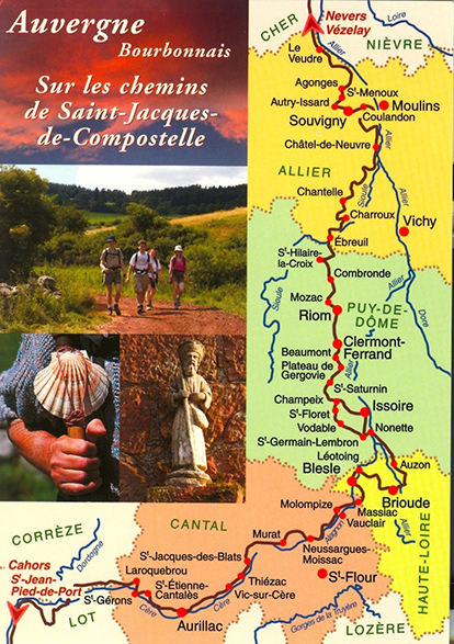 Carte postale saint Jacques en Auvergne